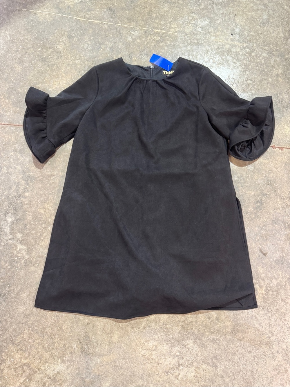 THML Black Skort Romper Ruffle Bell Sleeve Dress Overlay Size Small